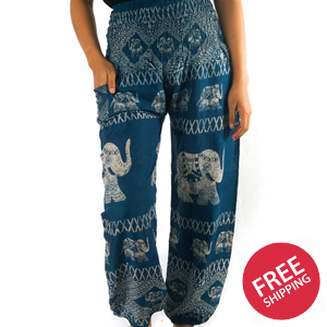 Teal ELEPHANT Women Boho & Hippie Harem Pants