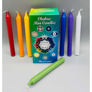 Chakra chime candle 1/2" dia, 5" long 20 pack