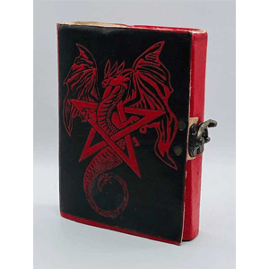 Red Dragon leather blank journal w/ latch
