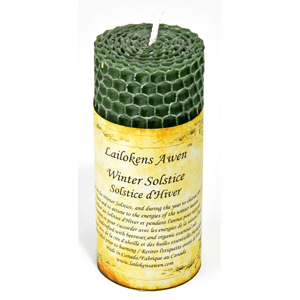 Winter Solstice Altar Lailokens Awen candle 4 1/4"