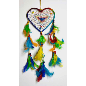 Rainbow Heart dreamcatcher 5"