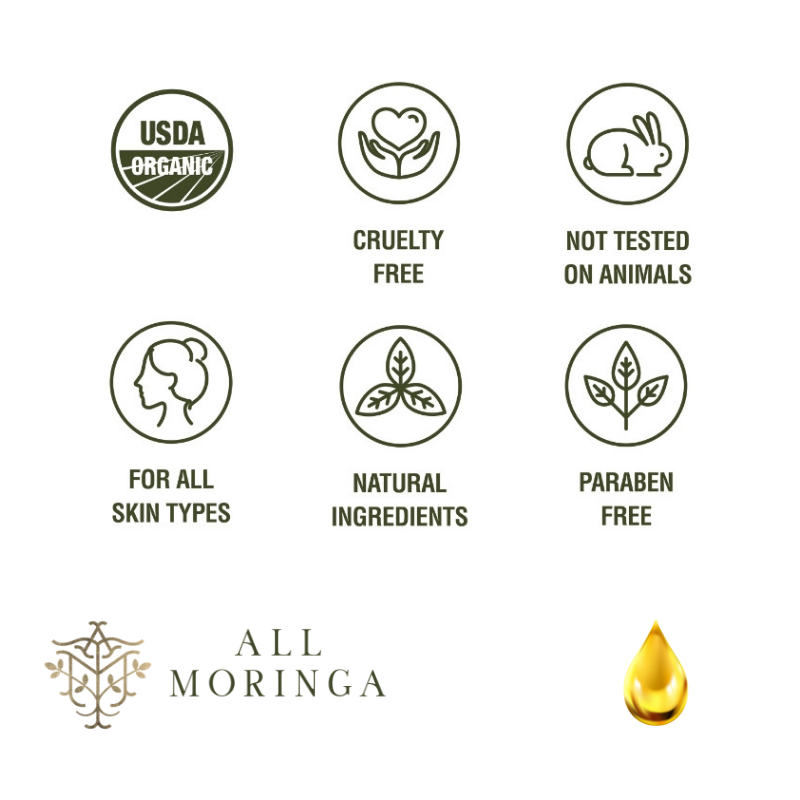 Premium Pure 100% Organic Moringa Oleifera Cold Press Seed Oil