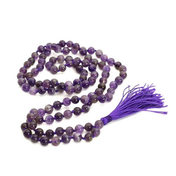 Amethyst Mala Beads Necklace