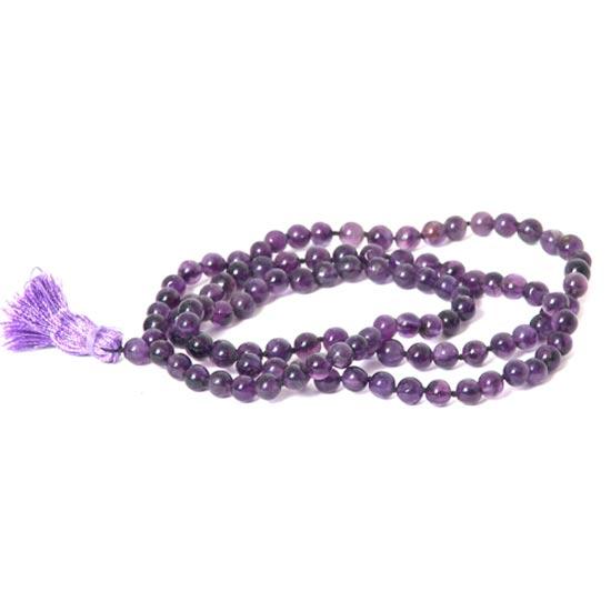 Amethyst Mala Beads Necklace