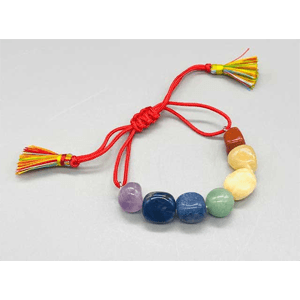 7 Chakra w/ tassel Nugget adjustable bracelet