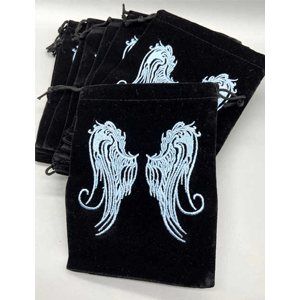 Angel Wings Black velveteen bag (set of 10) 5"x 7"