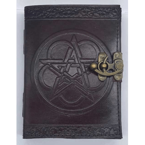 Pentagram leather blank book w/ latch