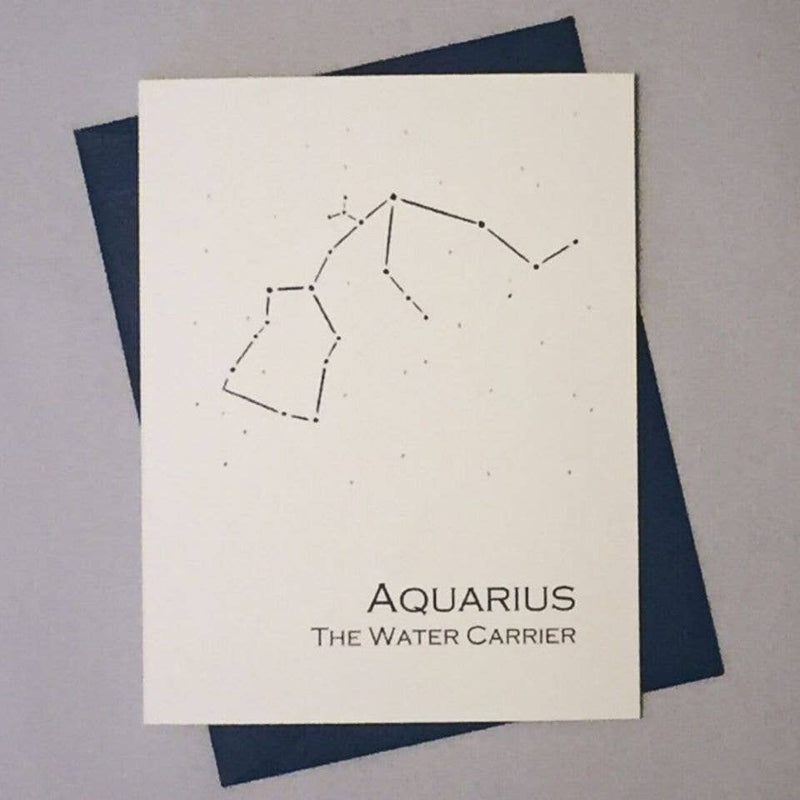 Aquarius Constellation Zodiac Sign Birthday Card