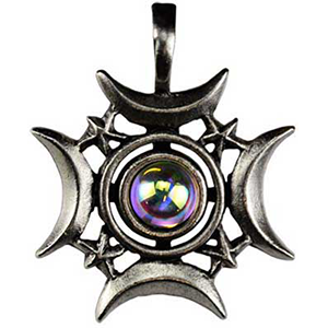 Crescents Rising Celestial Amulet Necklace - Wiccan Place