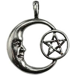 Pentacle Moon Celestial Amulet Necklace - Wiccan Place