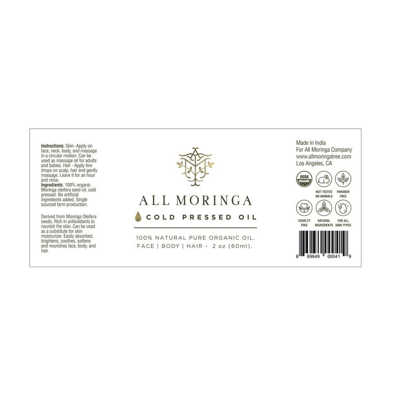 Premium Pure 100% Organic Moringa Oleifera Cold Press Seed