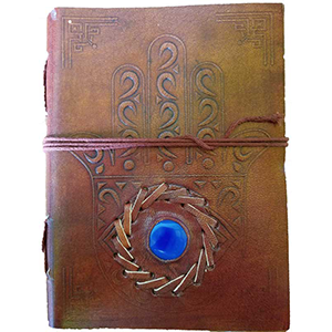 Evil Eye Stone Embossed leather w/ cord  5" x 7" - Wiccan Place