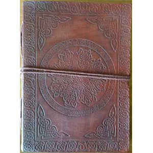 Celtic Mandala leather blank book w/cord 5" x 7" - Wiccan Place