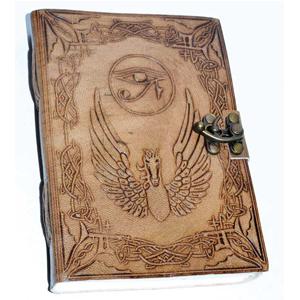 5" x 7" Eye of Horus leather w/ Latch - Wiccan Place