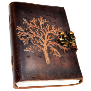 Tree leather blank book w/ latch