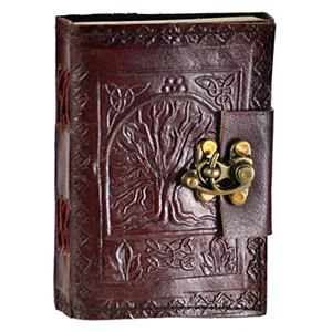 Tree of Life leather blank journal w/ latch - Wiccan Place