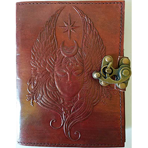 Moon Goddess leather blank book w/ latch - Wiccan Place