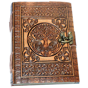 5" x 7" Tree of Life Embossed leather w/ cord - Wiccan Place