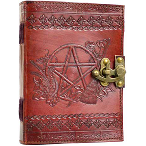 Pentagram Leather Blank Book w/ Latch - Wiccan Place
