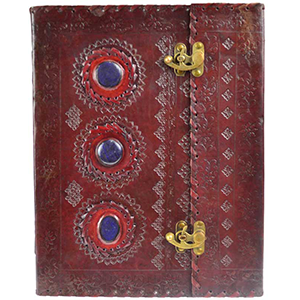 Stone leather blank book w/ latch 10" x 13" - Wiccan Place