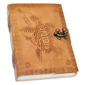 Turtle Embossed leather w/ cord 5" x 7"