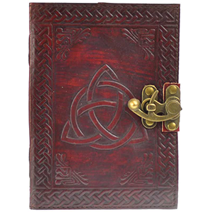 Triquetra leather blank book w/ latch - Wiccan Place