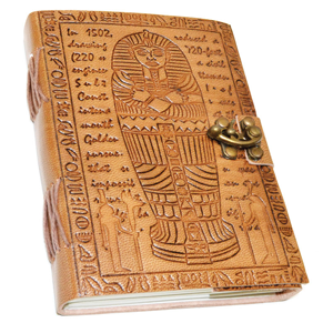 Egyptian Embossed leather Blank Book w/ latche