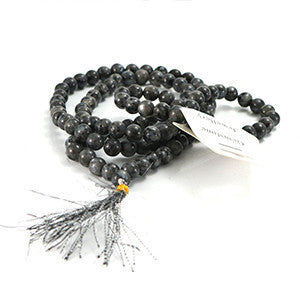 Black Rainbow Moonstone Japa Mala Prayer Beads - 8mm - Wiccan Place