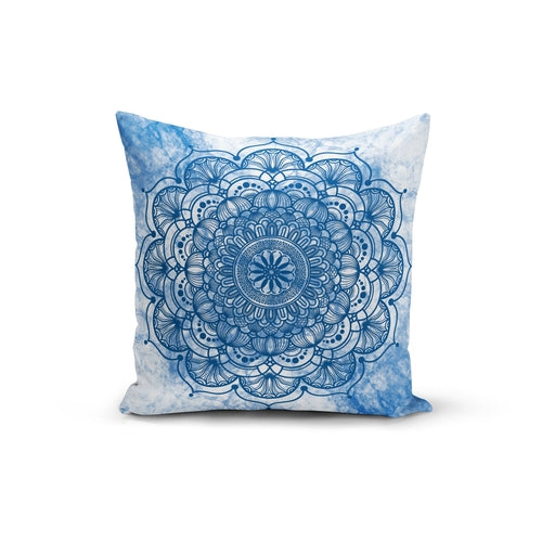 Blue Mandala Pillow Cover - 12x16 / Multicolored - Pillow