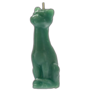 Green Cat candle 6"-7" - Wiccan Place