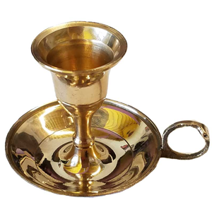 Brass Chamberstick Taper candle holder - Wiccan Place