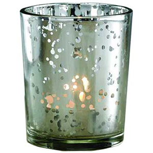 Silver Glass Votive candle holder - Wiccan Place