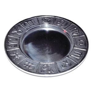 Zodiac Pillar holder/ Smudge plate 4 3/4" - Wiccan Place