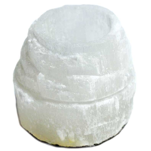 Selenite Iceberg tealight holder 2 1/2" - Wiccan Place