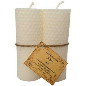 Altar set white Lailokens Awen candle 4 1/4" - Wiccan Place