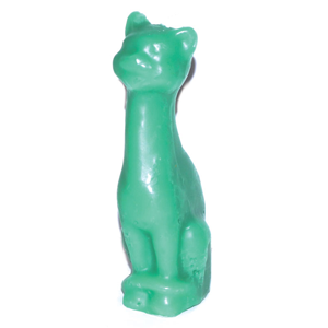 Green Cat candle 5 1/2" - Wiccan Place