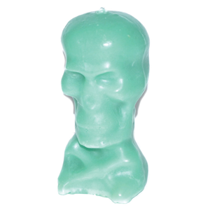 Green Skull candle 5 1/2" - Wiccan Place