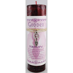 Fertility Pillar Candle with Goddess Necklace