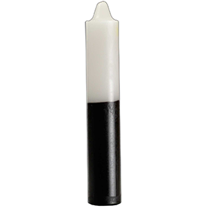White/ Black pillar candle 9" - Wiccan Place