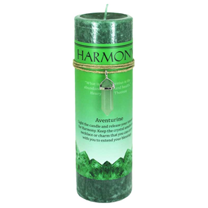 Harmony Pillar Candle w/ Aventurine Pendan - Wiccan Place