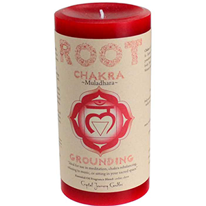 Root Chakra pillar candle 3" x 6" - Wiccan Place