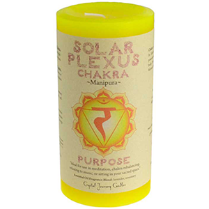 Solar Plexus Chakra pillar candle 3" x 6" - Wiccan Place