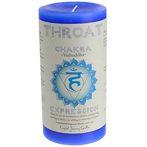 Throat Chakra pillar candle 3" x 6" - Wiccan Place