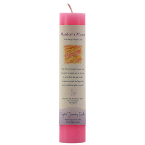 Manafest A Miracle Reiki Charged pillar candle - Wiccan Place