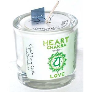 Heart chakra soy votive candle - Wiccan Place