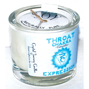 Throat chakra soy votive candle - Wiccan Place