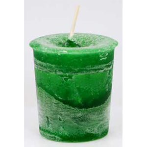 Money Herbal votive candle - green - Wiccan Place