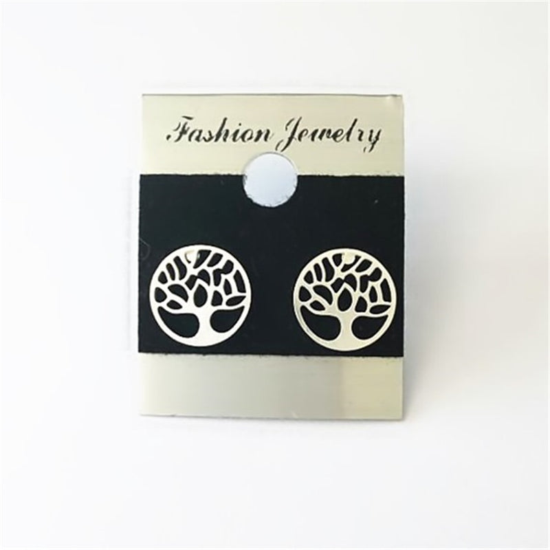 Classic Tree Of Life Earrings Studs, Stainless Steel