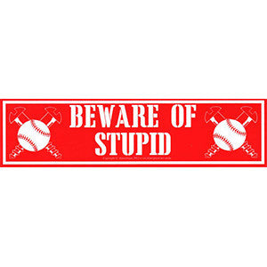 Beware of Stupid 11 1/2" x 3" bumper sticker - Wiccan Place