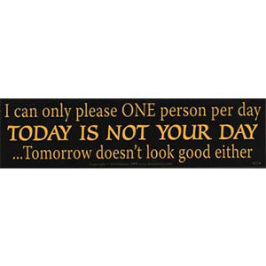 I Can Only Please One Person Per Day bumper sticker - Wiccan Place